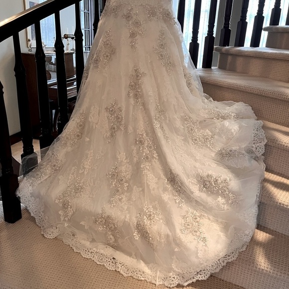 Allure Bridal C150 Mermaid Wedding Dress with Lace,Swarovski Crystals and Train - Picture 13 of 16